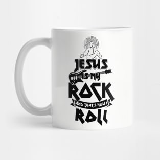 Christianity Guitar Player - Jesus Is My Rock & Thats How i Roll Christian Gift Mug